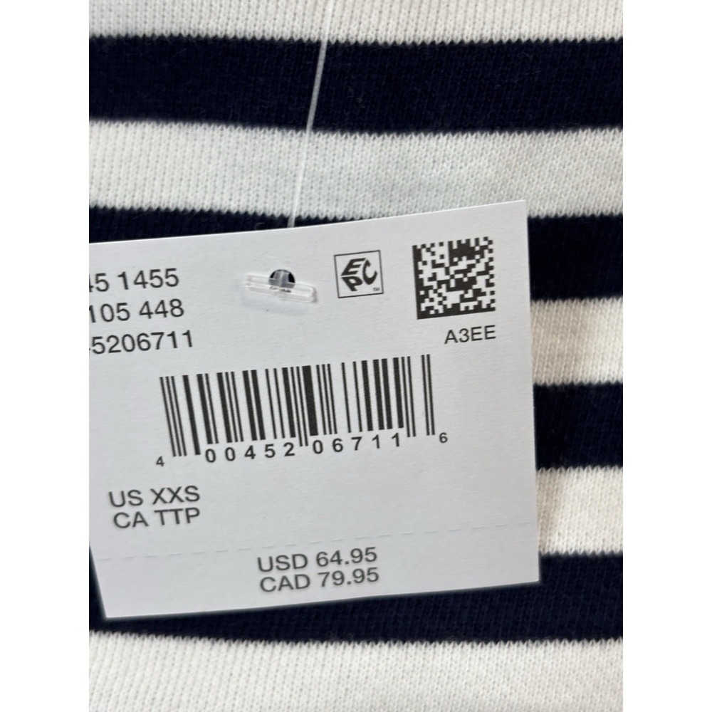American Eagle Striped Cropped Pullover Sweatshirt Womens 2XS Blue Green - Picture 4 of 10